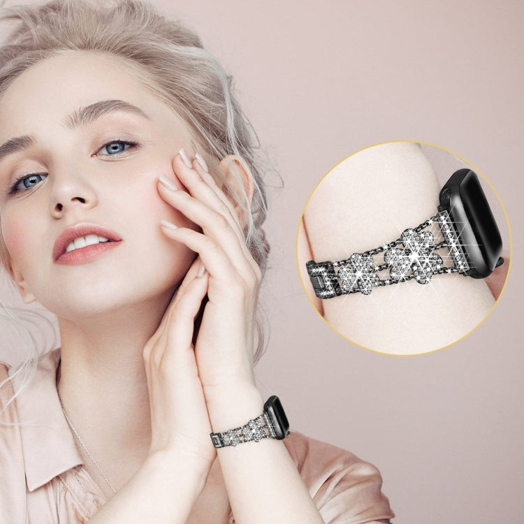 3-Leaf Clover Diamond Watch Band, For Apple Watch Series 8&7 45mm, For Apple Watch Series 8&7 41mm