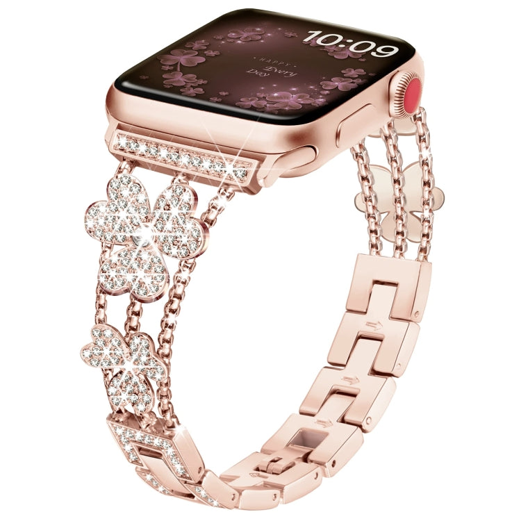 3-Leaf Clover Diamond Watch Band, For Apple Watch Series 8&7 45mm, For Apple Watch Series 8&7 41mm