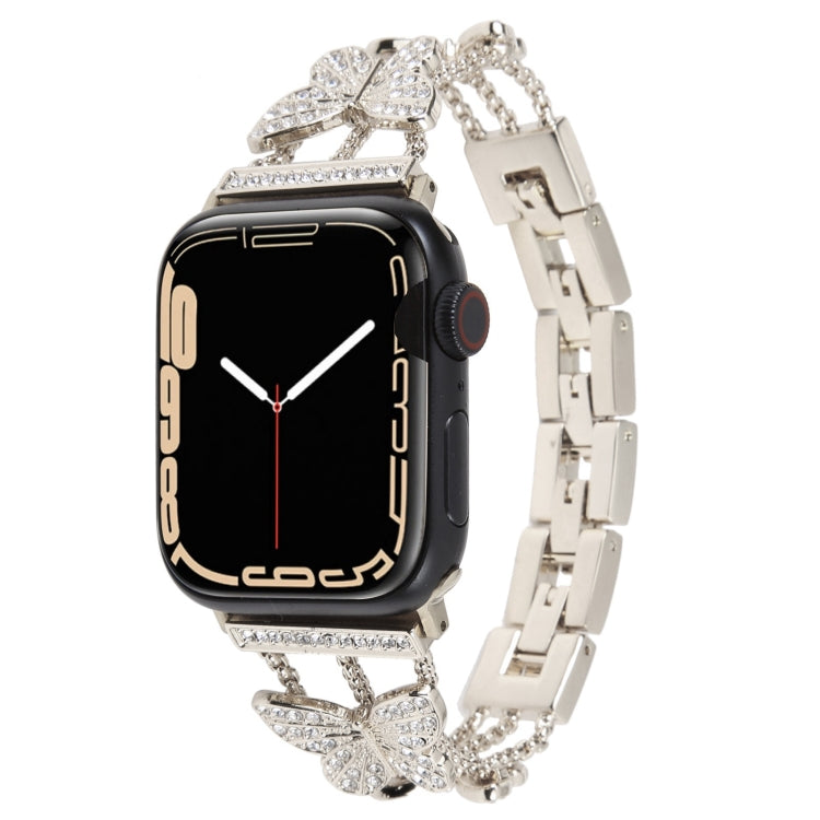 Butterfly Metal Diamond Watch Band, For Apple Watch Series 8&7 45mm, For Apple Watch Series 8&7 41mm