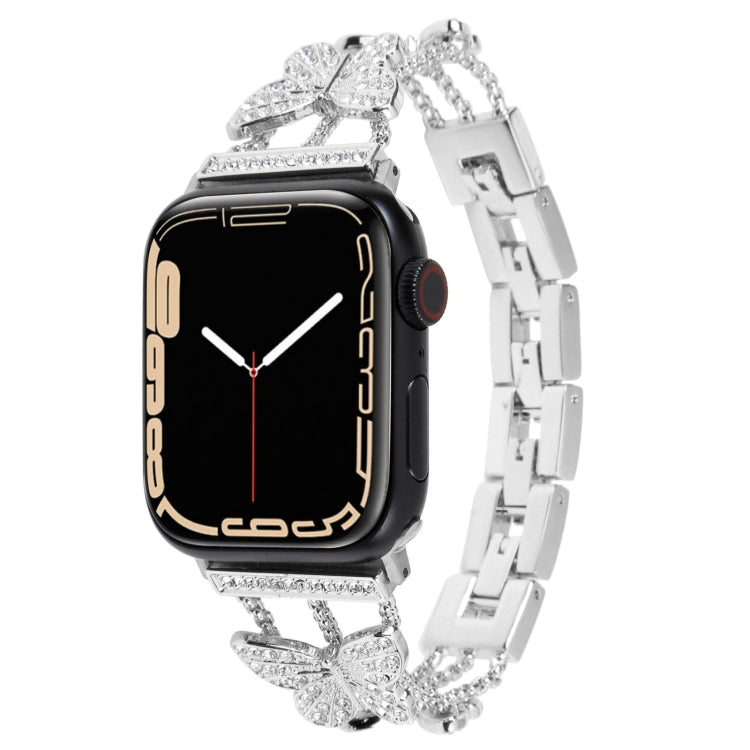 Butterfly Metal Diamond Watch Band, For Apple Watch Series 8&7 45mm, For Apple Watch Series 8&7 41mm
