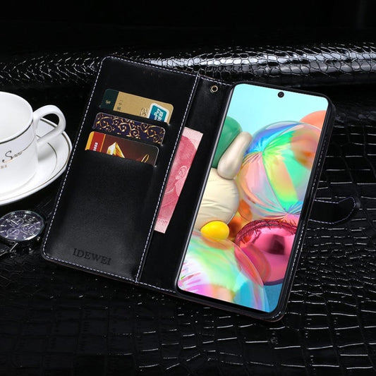 Premium leather case interior showing card slots and storage compartments