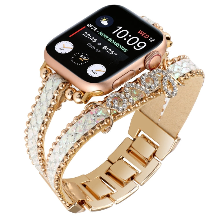 LOVE Leather Chain Watch Band, For Apple Watch Series 8&7 45mm, For Apple Watch Series 8&7 41mm