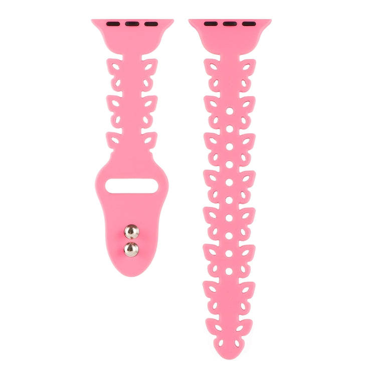 Butterfly Hollow Silicone Watch Band, For Apple Watch Series 8&7 45mm