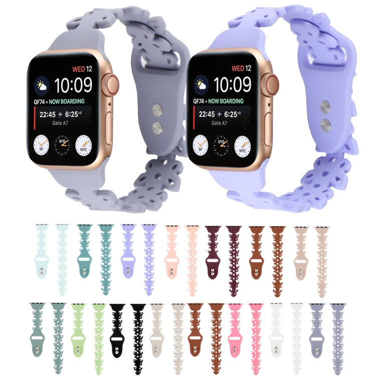 Butterfly Hollow Silicone Watch Band, For Apple Watch Series 8&7 45mm