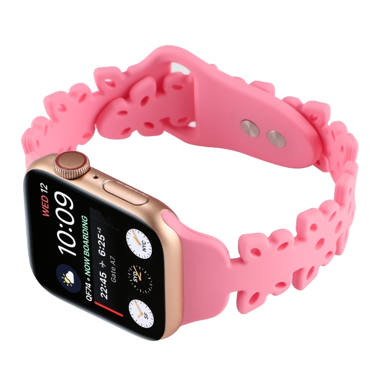 Butterfly Hollow Silicone Watch Band, For Apple Watch Series 8&7 41mm