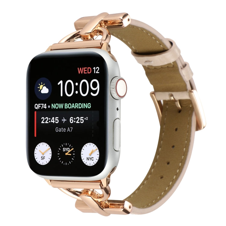 D-Buckle Cocodile Genuine Leather Watch Band, For Apple Watch Series 8&7 45mm, For Apple Watch Series 8&7 41mm