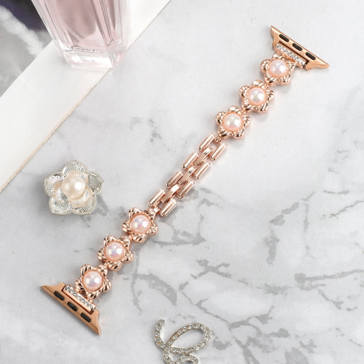 Flower Bracelet Metal Watch Band, For Apple Watch Series 8&7 45mm, For Apple Watch Series 8&7 41mm