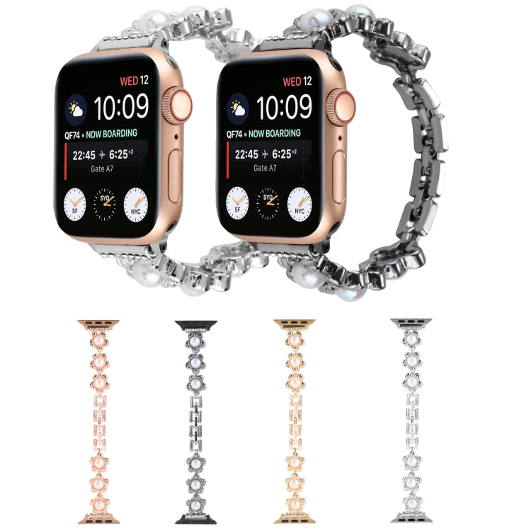 Flower Bracelet Metal Watch Band, For Apple Watch Series 8&7 45mm, For Apple Watch Series 8&7 41mm