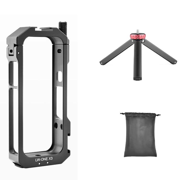For Insta360 X3 YELANGU LW-ONE X3 Metal Cage Extended Frame Case, LW-ONE X3 With T1 Tripod