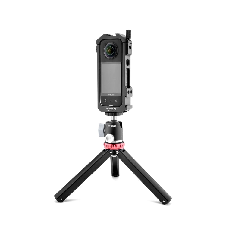 For Insta360 X3 YELANGU LW-ONE X3 Metal Cage Extended Frame Case, LW-ONE X3 With T1 Tripod