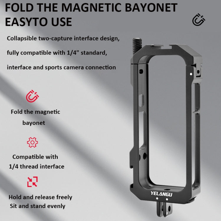 For Insta360 X3 YELANGU LW-ONE X3 Metal Cage Extended Frame Case, LW-ONE X3 With T1 Tripod