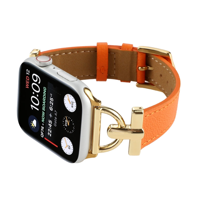 D-Buckle Plain Genuine Leather Watch Band, For Apple Watch Series 8&7 45mm, For Apple Watch Series 8&7 41mm