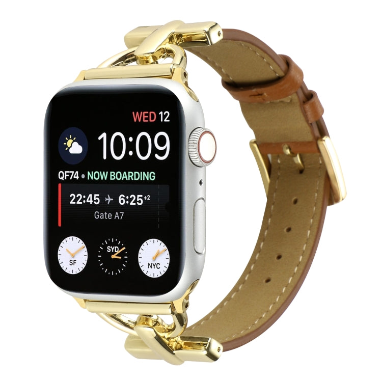 D-Buckle Plain Genuine Leather Watch Band, For Apple Watch Series 8&7 45mm, For Apple Watch Series 8&7 41mm