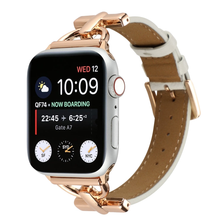 D-Buckle Plain Genuine Leather Watch Band, For Apple Watch Series 8&7 45mm, For Apple Watch Series 8&7 41mm