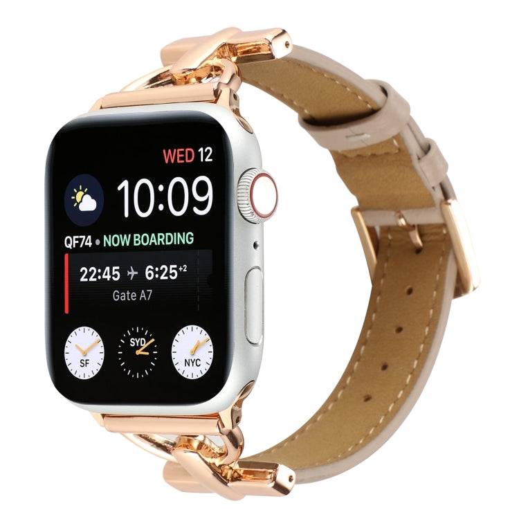 D-Buckle Plain Genuine Leather Watch Band, For Apple Watch Series 8&7 45mm, For Apple Watch Series 8&7 41mm