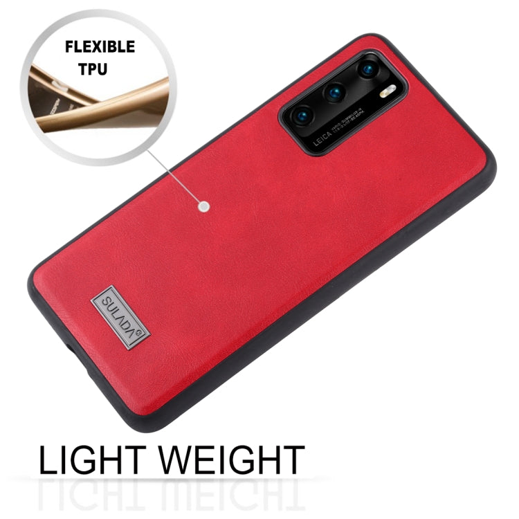 SULADA Shockproof TPU + Handmade Leather Protective Case, For Huawei Mate 20, For Huawei Mate 20 Pro, For Huawei P40, For Huawei P40 Pro, For Samsung Galaxy S20, For Samsung Galaxy S20 Plus, For Samsung Galaxy S20 Ultra