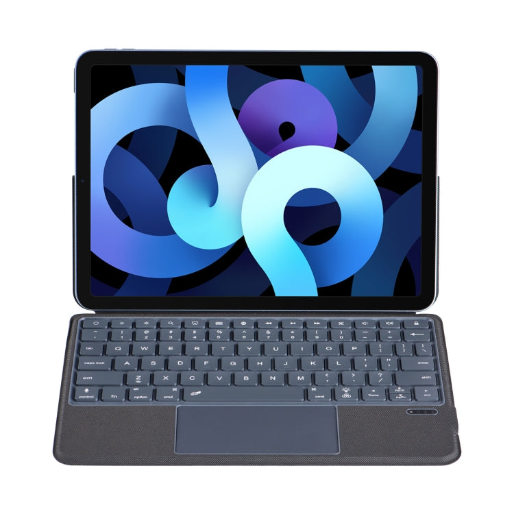 P3125-6D Backlight Bluetooth Keyboard Leather Case with Touch Pad for iPad Air 11 2024 / Air 5 10.9 2022 / Air 4 10.9 2020 / iPad Pro 11 2022/2021/2020/2018, J3125-6D