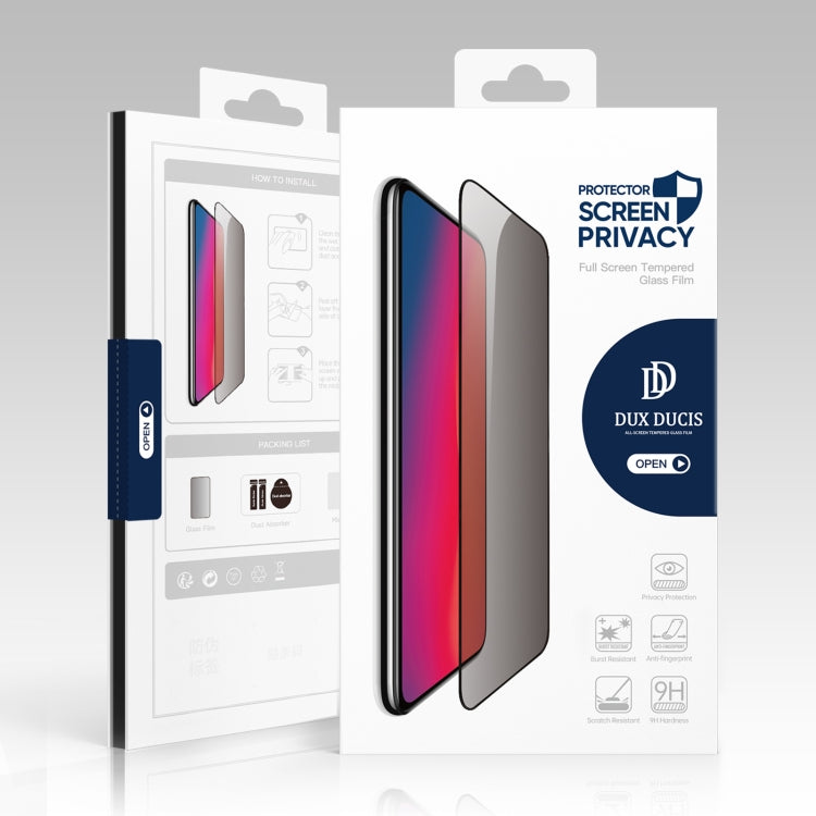 DUX DUCIS 0.33mm 9H High Aluminum Anti-spy HD Tempered Glass Film, For iPhone XR