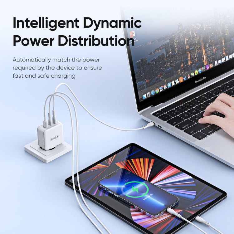 DUZZONA T9 65W Dual USB-C / Type-C+USB GaN Fast Charger, EU Plug, UK Plug