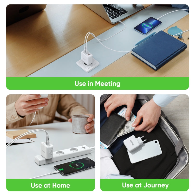 DUZZONA T9 65W Dual USB-C / Type-C+USB GaN Fast Charger, EU Plug, UK Plug