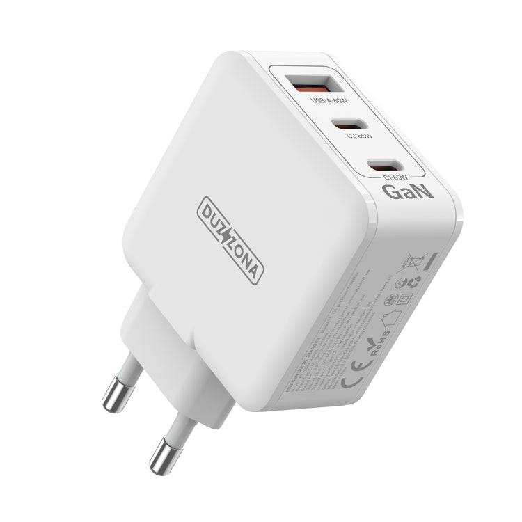 DUZZONA T9 65W Dual USB-C / Type-C+USB GaN Fast Charger, EU Plug, UK Plug