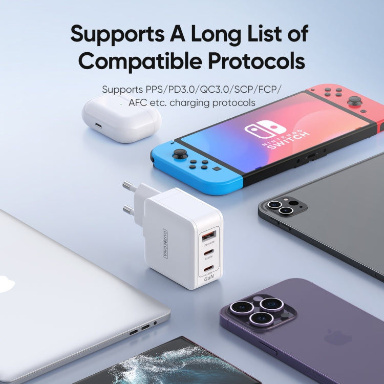 DUZZONA T9 65W Dual USB-C / Type-C+USB GaN Fast Charger, EU Plug, UK Plug