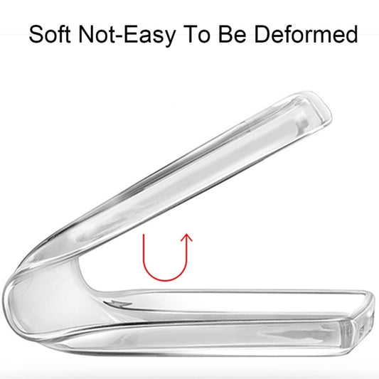 Ultra-thin transparent phone case in-use showing scratch-resistant TPU material