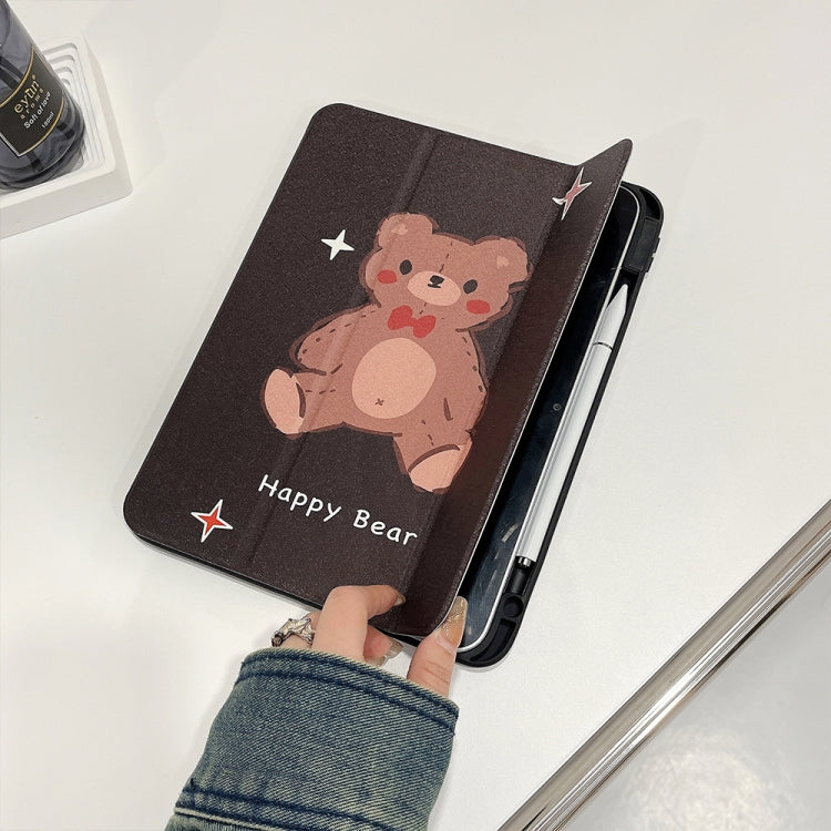 Acrylic Painted 3-fold Holder Leather Tablet Case, For iPad 10.2 2022 / 2021 / 2020 / 2019