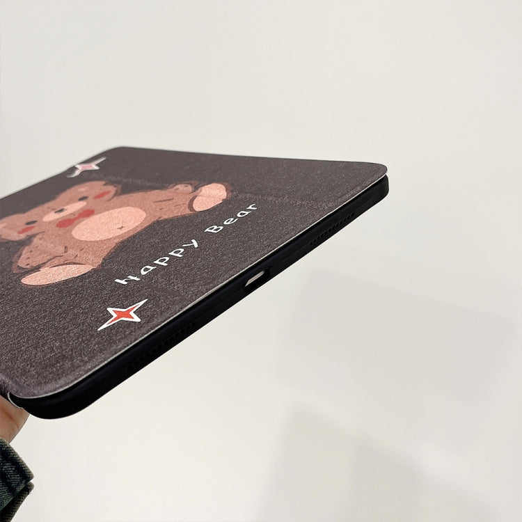 Acrylic Painted 3-fold Holder Leather Tablet Case, For iPad 10.2 2022 / 2021 / 2020 / 2019