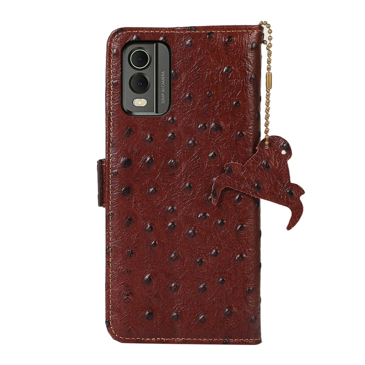 Ostrich Pattern Genuine Leather RFID Phone Case