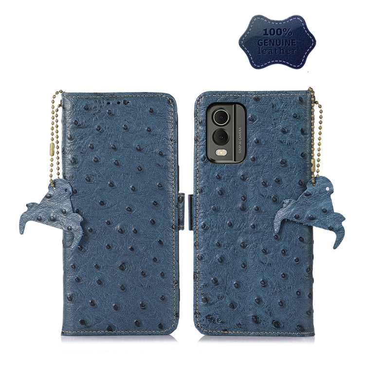 Ostrich Pattern Genuine Leather RFID Phone Case