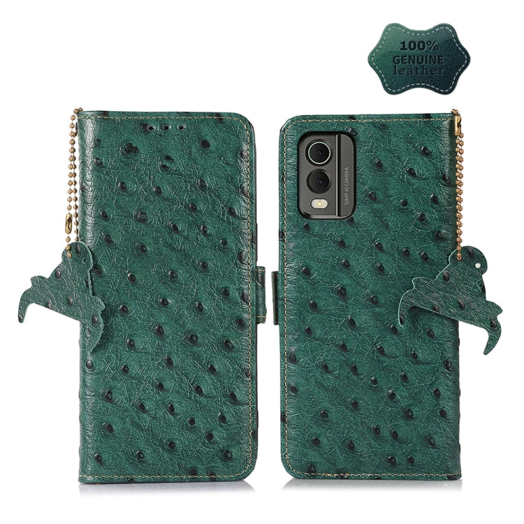 Ostrich Pattern Genuine Leather RFID Phone Case