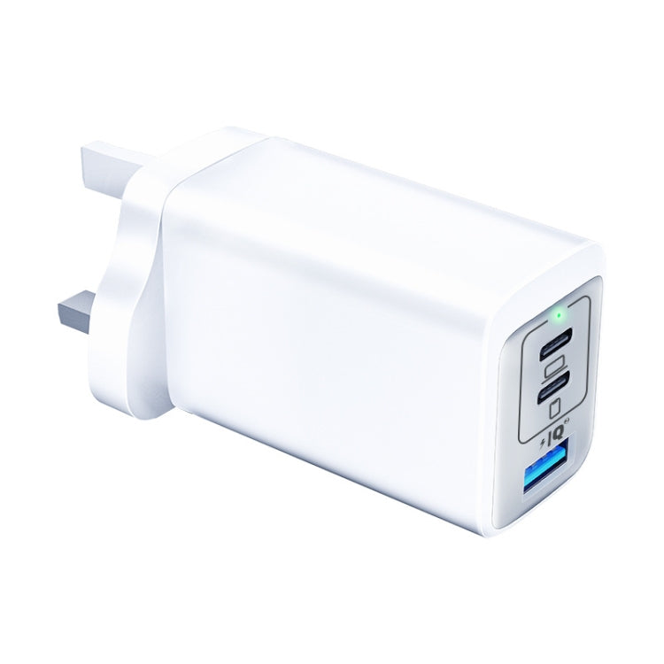 65W Dual PD USB-C / Type-C + USB 3-Port Gan Fast Charging Charger, US Plug, EU Plug, UK Plug