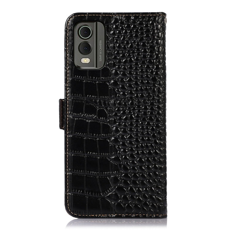 Crocodile Top Layer Cowhide Leather Phone Case, For Nokia C32 4G, For Xiaomi Redmi Note 12 Turbo
