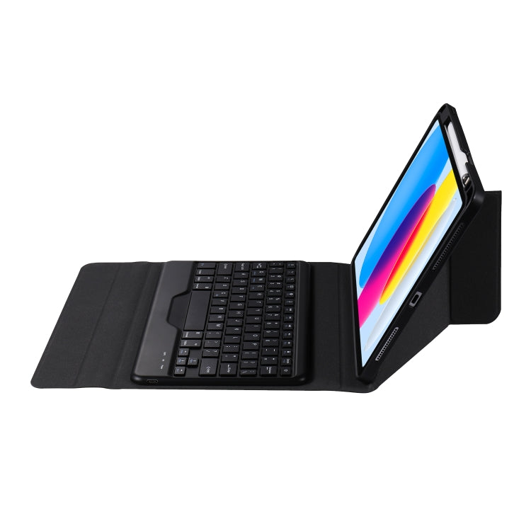B10 Triangle Holder Tablet Bluetooth Keyboard Leather Case, Without Three-color Backlight