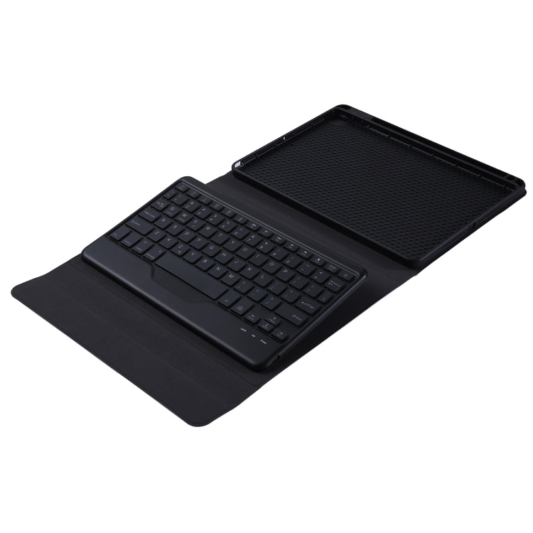 B10S Triangle Holder Three-color Backlight Bluetooth Keyboard Leather Case, With Three-color Backlight
