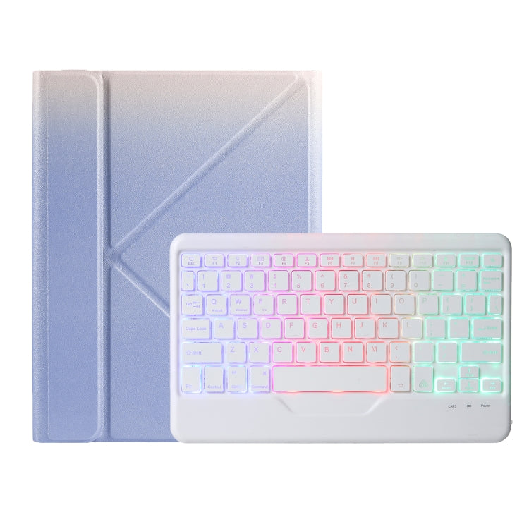 B10S Triangle Holder Three-color Backlight Bluetooth Keyboard Leather Case, With Three-color Backlight