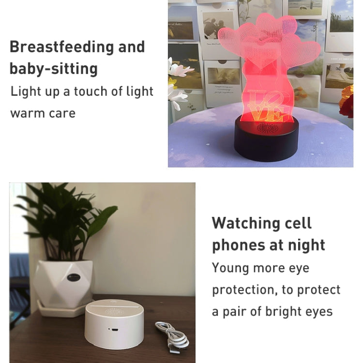 A189 LED Colorful 3D Night Light Bluetooth Speaker Base with Box, A189 with Box
