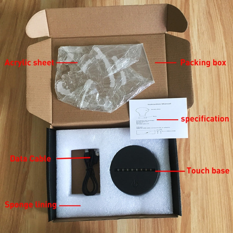 A189 LED Colorful 3D Night Light Bluetooth Speaker Base with Box, A189 with Box