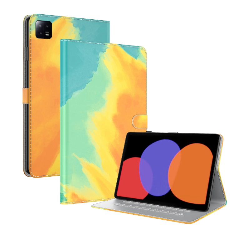 Étui à rabat en cuir à motif aquarelle pour tablette Xiaomi Pad 6/Pad 6 Pro