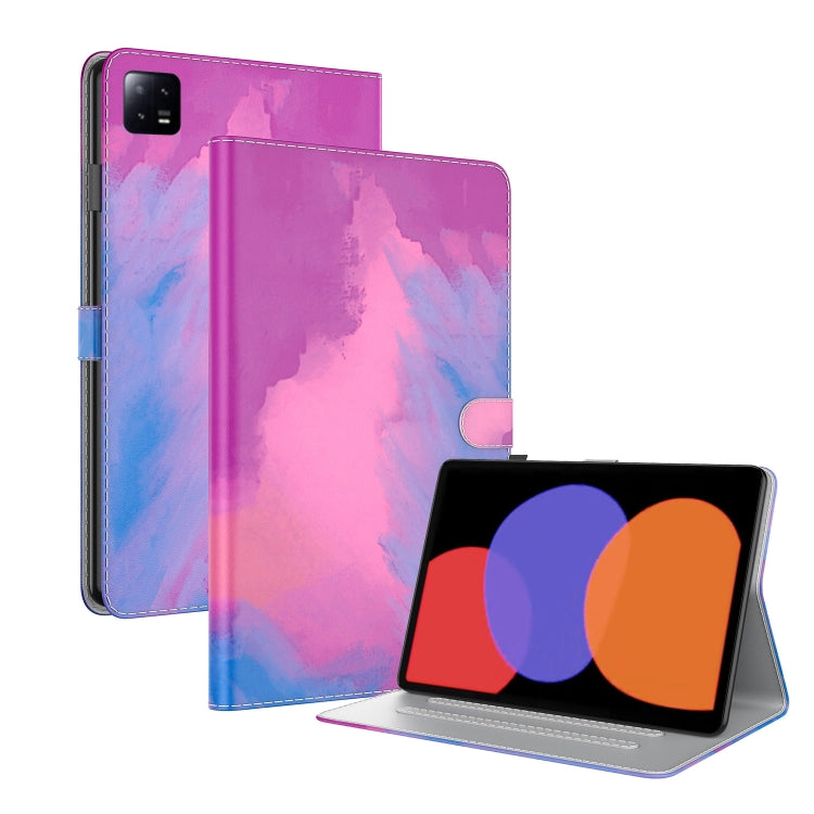 Étui à rabat en cuir à motif aquarelle pour tablette Xiaomi Pad 6/Pad 6 Pro