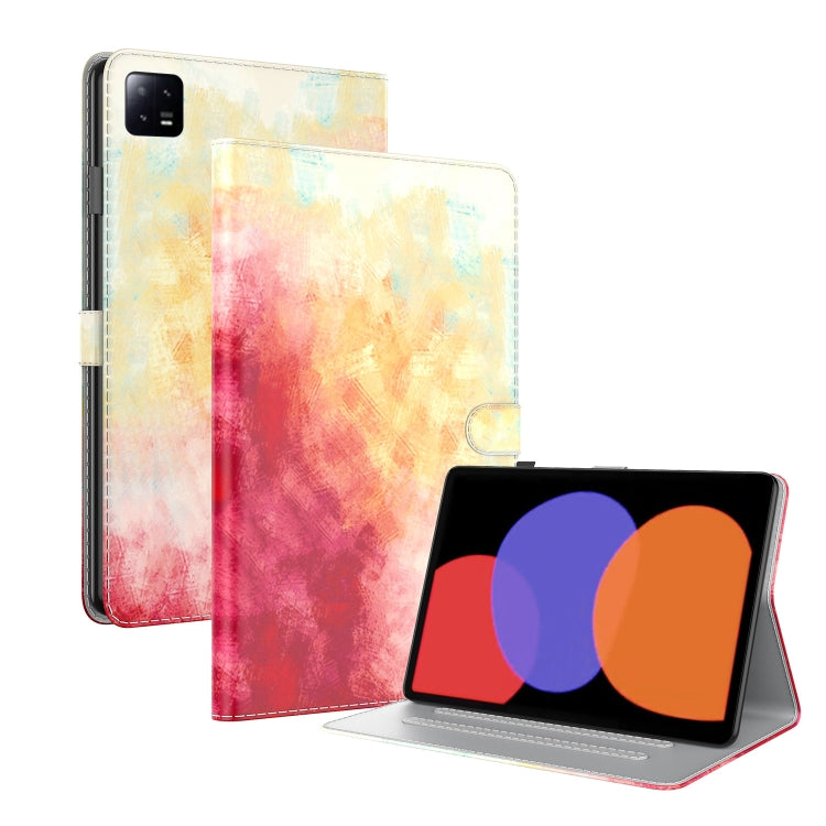 Étui à rabat en cuir à motif aquarelle pour tablette Xiaomi Pad 6/Pad 6 Pro