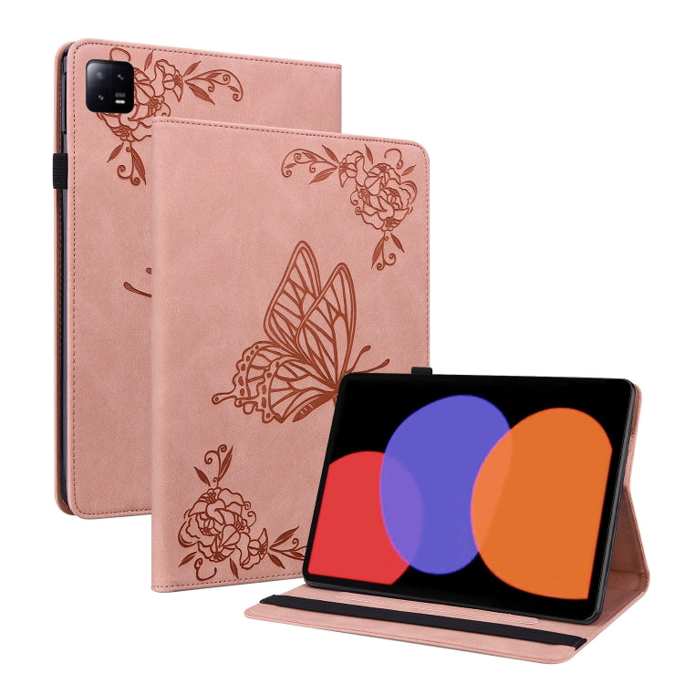 Butterfly Flower Embossed Leather Tablet Case