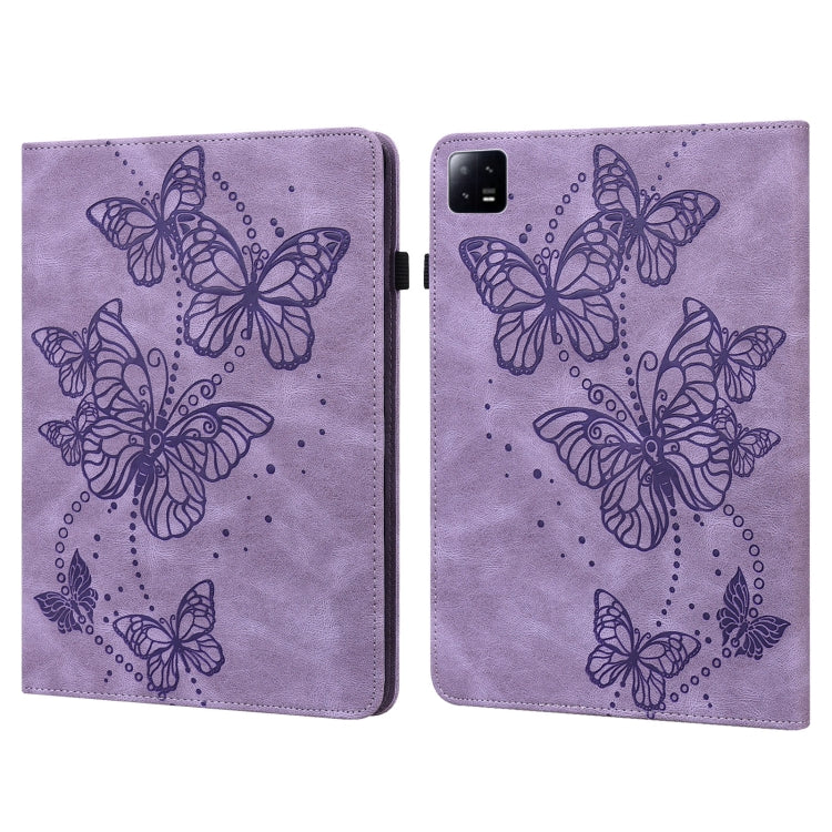 Embossed Butterfly Pattern Leather Tablet Case, For Xiaomi Pad 6