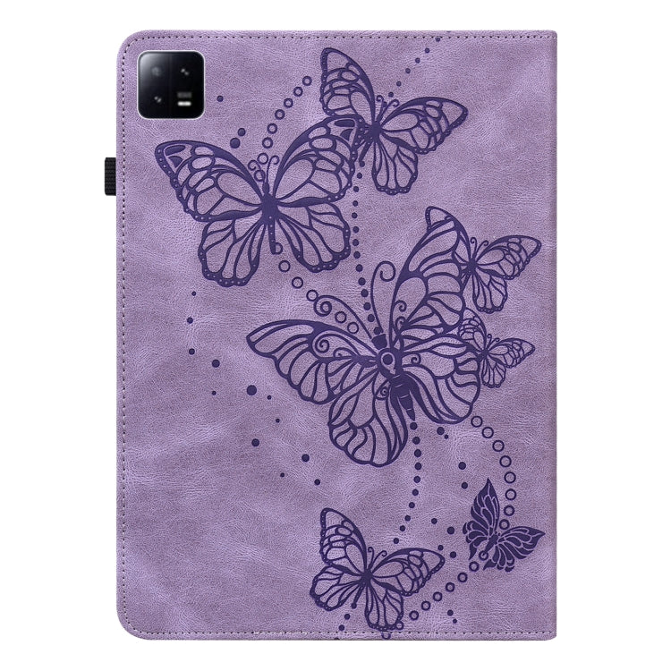 Embossed Butterfly Pattern Leather Tablet Case, For Xiaomi Pad 6