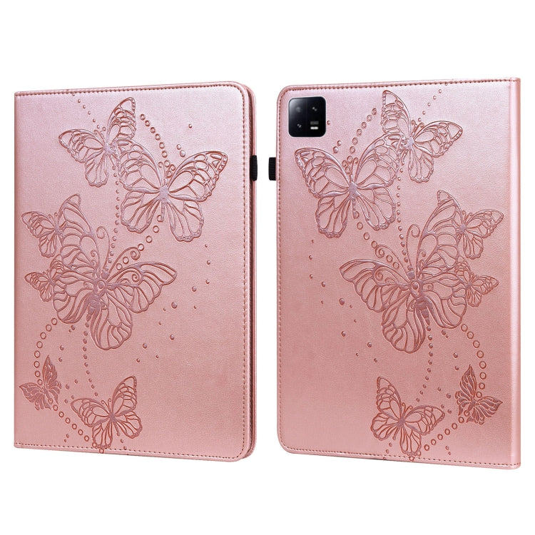Embossed Butterfly Pattern Leather Tablet Case, For Xiaomi Pad 6