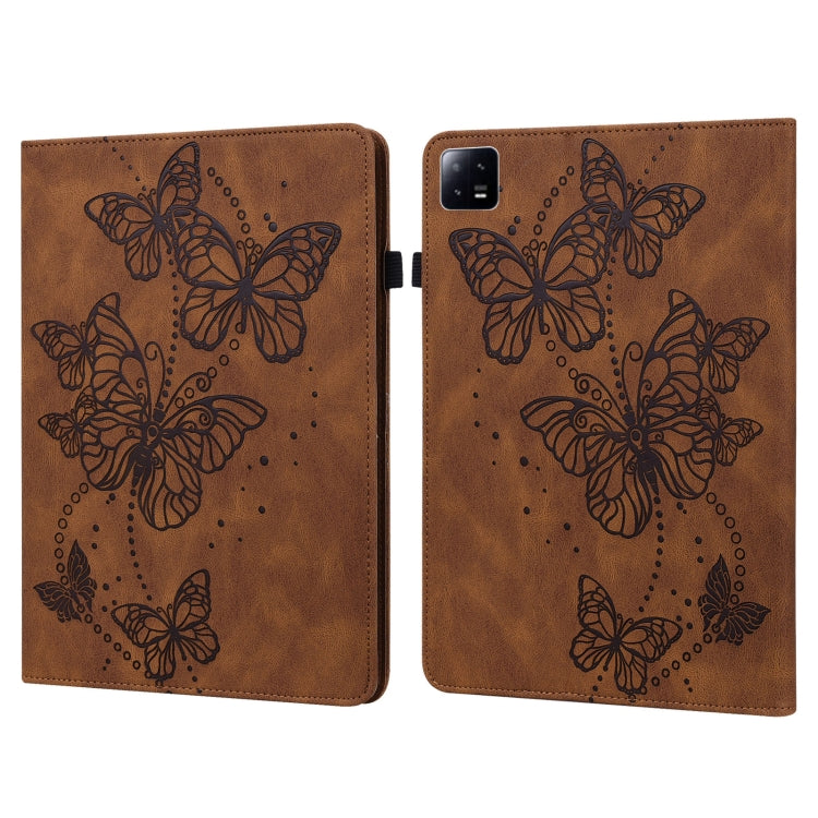Embossed Butterfly Pattern Leather Tablet Case, For Xiaomi Pad 6