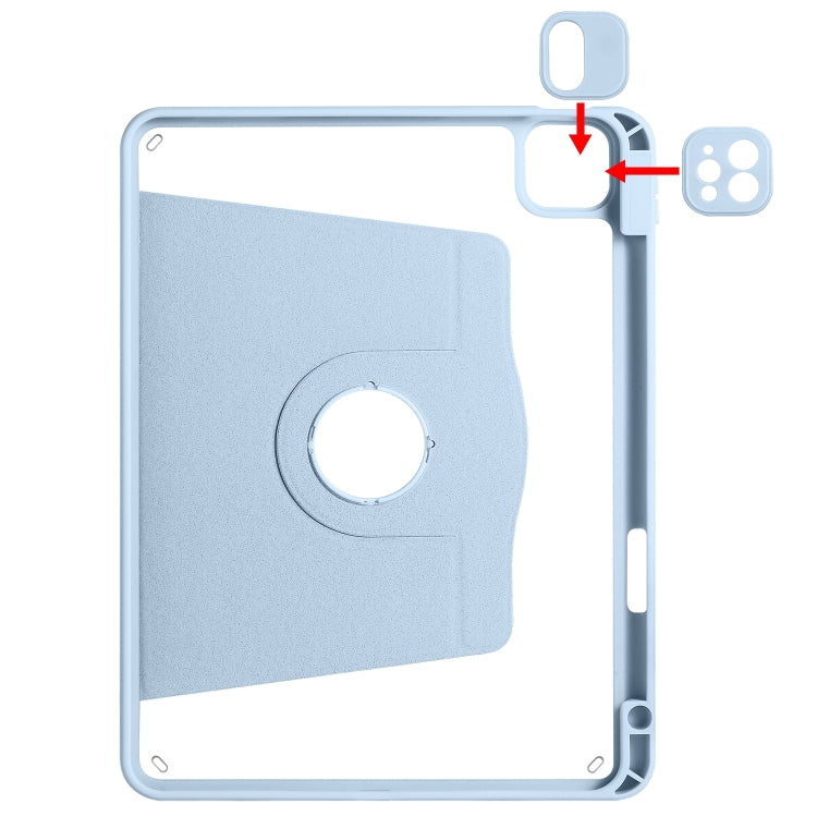 Étui en cuir acrylique rotatif à 360 degrés pour tablette, pour iPad Air 13 (2025/2024/Pro 12.9) (2022), iPad Air 13 (2024/Pro 12.9) (2022/2021/2020/2018)