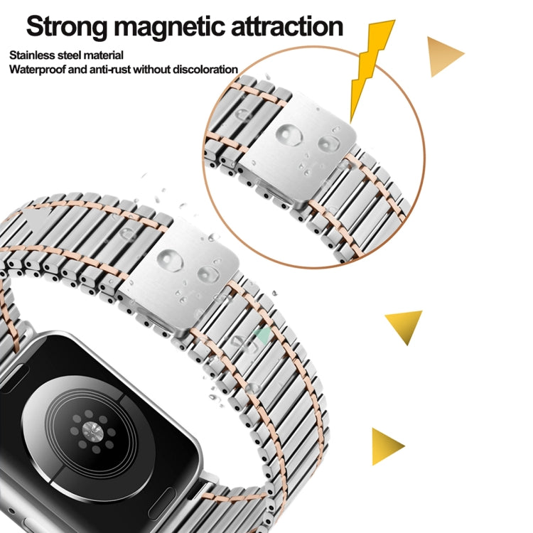 Chain Magnetic Stainless Steel Watch Band, For Apple Watch Series 8&7 41mm / SE 2&6&SE&5&4 40mm / 3&2&1 38mm, For Apple Watch Ultra 49mm / Series 8&7 45mm / SE 2&6&SE&5&4 44mm / 3&2&1 42mm