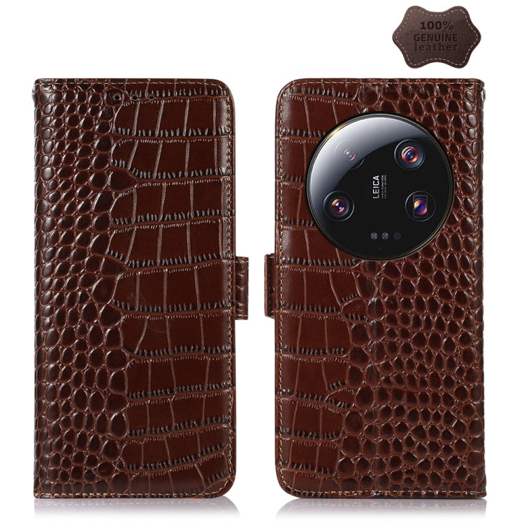 Crocodile Top Layer Cowhide Leather Phone Case, For Samsung Galaxy F14 5G, For Xiaomi 13 Ultra